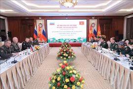 越俄第八次国防战略对话场景。图自越通社