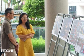 展览参观者。图自越通社