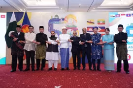 东盟大使与巴基斯坦领导合影。大使馆供图