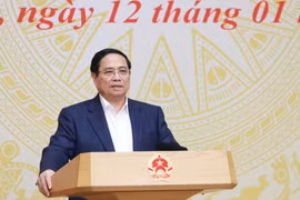 越南政府总理、国家数据指导委员会主任范明政在会上发表讲话。图自越通社