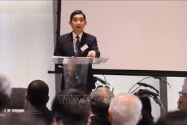 越南驻泰国大使范雄在论坛上发表讲话。图自越通社