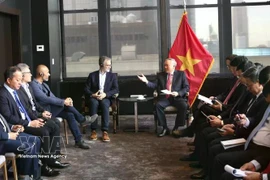 越南政府常务副总理阮和平会见恒星发展基金会主席何塞·费尔南德斯·达蓬特（José Fernández da Ponte）。图自越通社