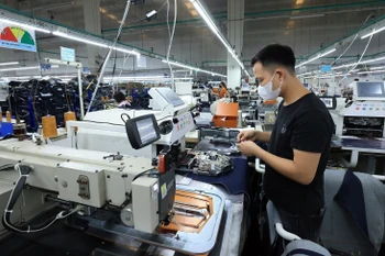 富寿省的一家服装配件生产工厂。图自越通社