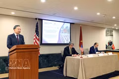 越共中央总书记、国家主席苏林会见了美国—东盟商务理事会（USABC）及美国企业代表。图自越通社