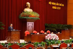 越共中央总书记、国家主席苏林在闭幕会上讲话。图自越通社