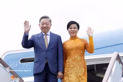 越共中央总书记、国家主席苏林及夫人开始对俄罗斯联邦进行国事访问。图自越通社