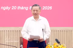 越共中央总书记、国家主席苏林讲话。图自越通社