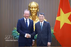越南政府总理黎明兴会见卢森堡财政大臣吉勒·罗特。图自越通社