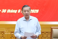 越共中央总书记、国家主席苏林主持召开2025—2030年任期中央军委会议。图自越通社