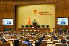 附图：越南第十六届国会第一次会议现场。图自越通社