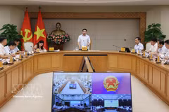 越南政府副总理阮文胜主持召开国际金融中心执行委员会会议。图自越通社