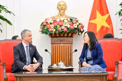 越南外交部副部长黎氏秋姮会见法国国民议会国防与武装力量委员会主席让-米歇尔·雅克。图自外交部