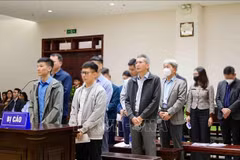 被告人出庭受审（12月18日上午二审庭审）。图自越通社