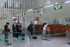 在谅山省友谊国际口岸，出入境和进出口活动热火朝天。图自越通社