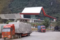 通关能力满足谅山口岸的货物进出口需求。图自越通社