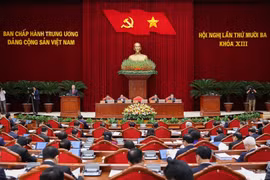 越南共产党第十三届中央委员会第十三次全体会议进入第二个工作日。图自越通社