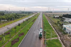 通往“超级”隆城国际机场道路两旁绿意盎然
