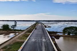 途经安江省的朱笃-芹苴-朔庄高速公路正在逐步成形，为安江省开辟了新的发展机遇。图自越通社