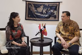 印度尼西亚东南亚研究中心（CSEAS）主任阿里斯曼接受越通社驻印尼记者的采访。图自越通社