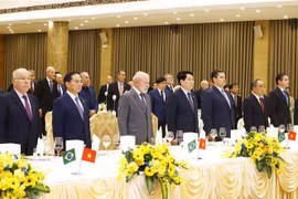 越南国家主席梁强设宴招待巴西总统卢拉。图自越通社