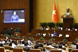 内务部范氏清茶发表讲话。图自越通社