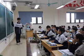 北宁省李太祖高中学校英语课。图自越通社