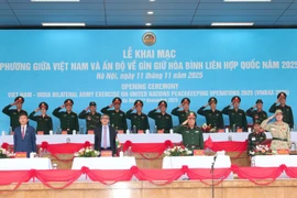 2025年越印联合国维和双边演习开幕式。图自越通社