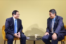 范明政总理会见帕劳总统。图自越通社