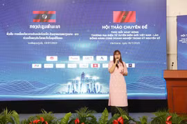 越南企业代表在研讨会上发表讲话。图自越通社