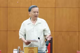 越共中央总书记苏林发表讲话。图自越通社