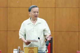 越共中央总书记苏林发表讲话。图自越通社