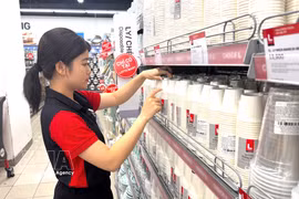 乐天玛特（越南）正在分销约 900 种在越南生产的产品。图自越通社