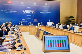 “为2026—2030年经济增长目标有效动员和利用金融资源”金融—银行专题讨论环节。图自越通社