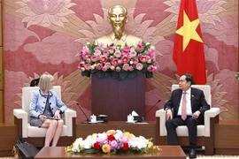 越南国会主席陈青敏会见澳大利亚驻越南大使吉莉安·伯德。图自越通社