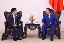政府副总理陈红河会见三星工程建设公司及三星集团领导。图自越通社