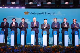 苏林总书记出席河内至莫斯科直达航线开通仪式。图自越通社
