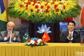越南国家主席梁强和巴西总统路易斯·伊纳西奥·卢拉·达席尔瓦。图自nhandan.vn