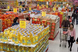 越南商品在春节市场上占优势。图自越通社