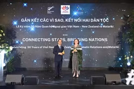 教育与培训部部长阮金山和新西兰驻越南大使卡罗琳·贝雷斯福德。图自越通社