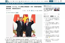 《产经新闻》刊登了有关日本首相石破茂访问越南的文章。图自越通社