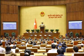 国会代表表决通过《反腐败法》若干条款修改、补充法。图自越通社