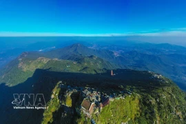 安子山坐落在越南层峦叠嶂的东北地区，多年来以海拔一千零六十八米的铜寺闻名远近。图自越通社