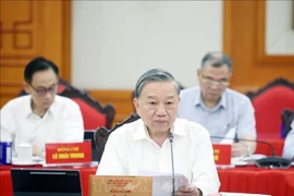 越共中央总书记苏林发表讲话。图自越通社