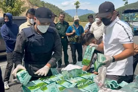 侦破QB525专案后，当局缴获各类毒品295.5公斤。图自边防部队