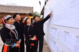 选民可以查看公开张贴的候选人名单。图自越通社