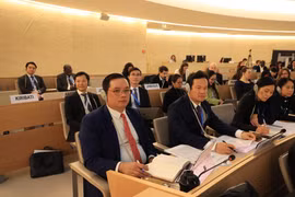 越南代表出席联合国人权理事会第58届会议。图自越通社