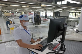 纺织品出口是促进经济增长的项目之一。图自越通社