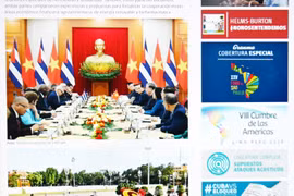古巴媒体强调古巴全国人民政权代表大会主席访越的重要性。图自越通社