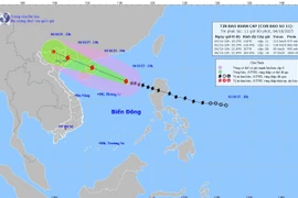 第11号台风位置和路径。图自越通社