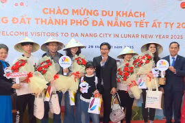 岘港市迎接新春首批国际游客